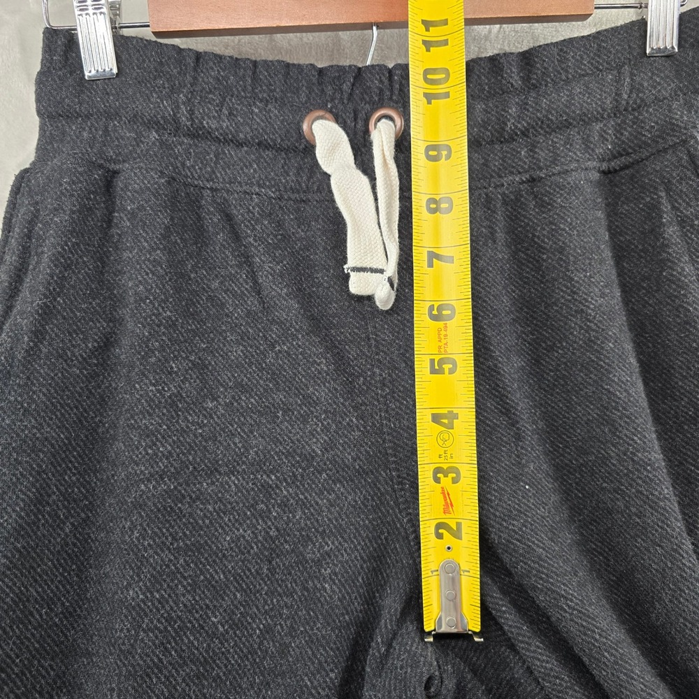 Faherty Women Medium Joggers Charcoal Grey Textured Drawstring Sweatpants - Picture 6 of 11